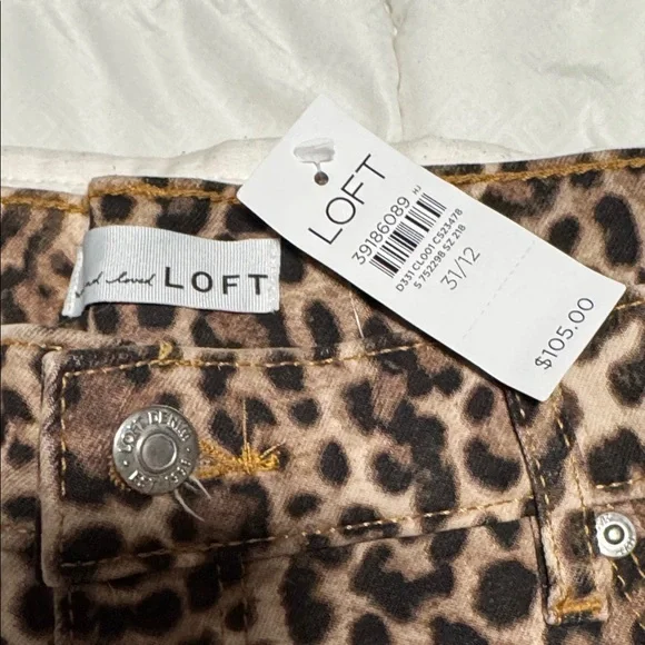 LOFT Leopard Print Wide Leg Jeans - Picture 2 of 13